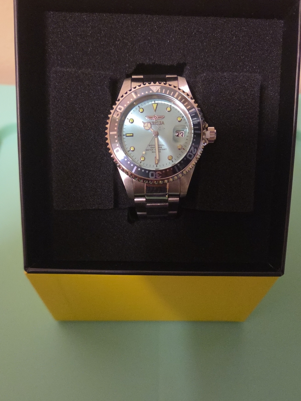 Invicta Silver Womens Pro Diver with Light Blue Dial and Silver Bracelet